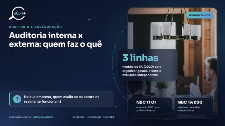 Auditoria interna x auditoria externa: papéis diferentes, objetivos que se completam
